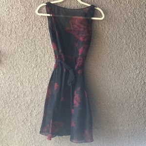 Black with Red Roses Dress • Ann Taylor